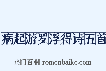 病起游罗浮得诗五首是什么意思的图片
